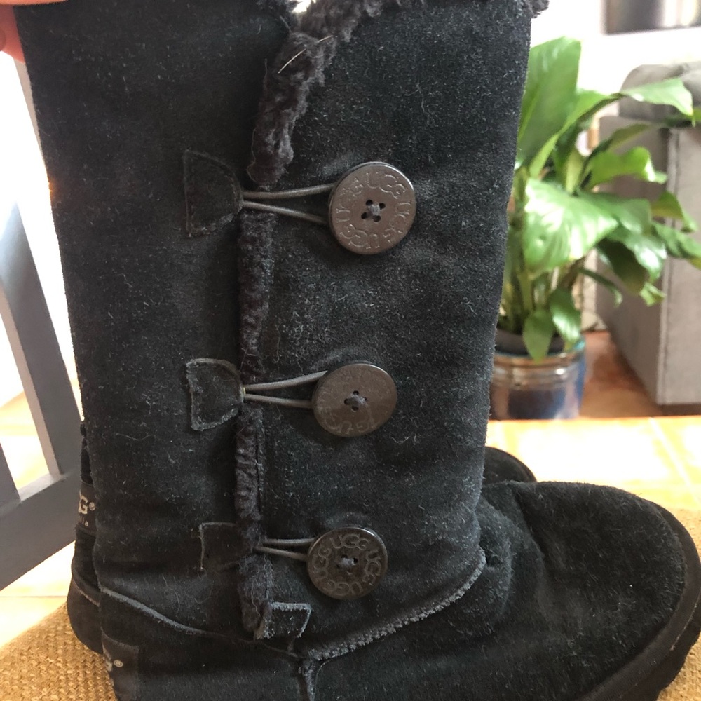 Black tall button up Uggs